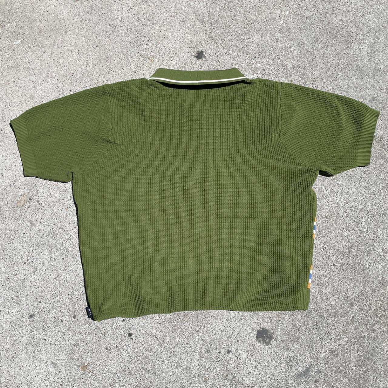 Stussy Chunky Knit Striped Collared Polo Shirt | Depop Stussy Chunky Knit Striped Collared Polo Shirt | Depop