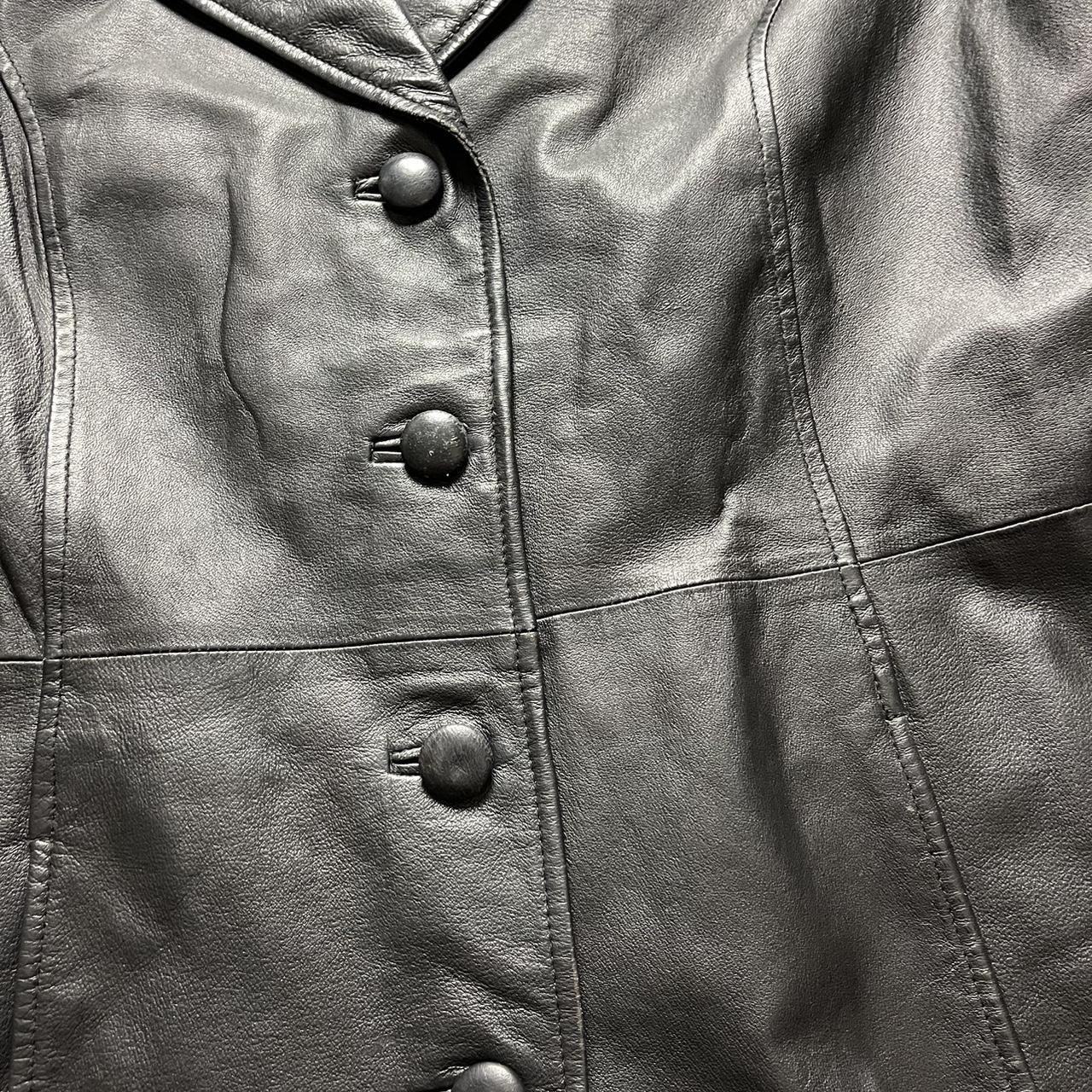 Vintage jacqueline ferrari leather jacket Womens XL... - Depop