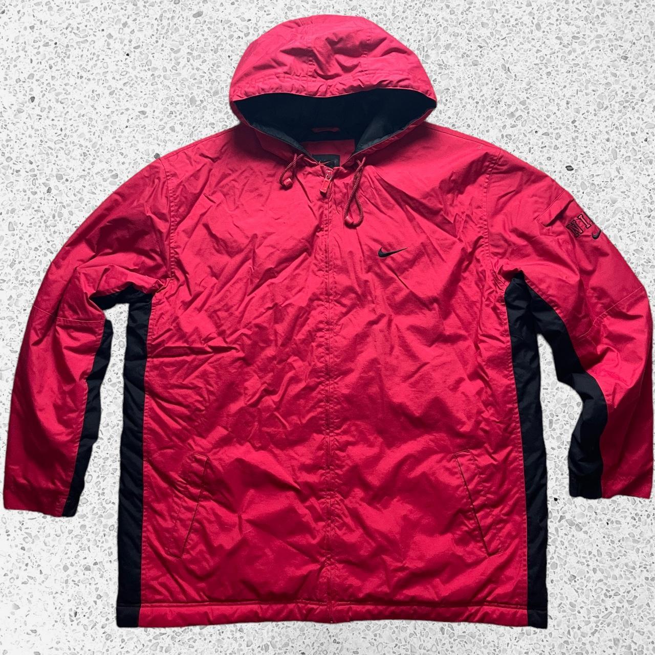 red and black nike coat