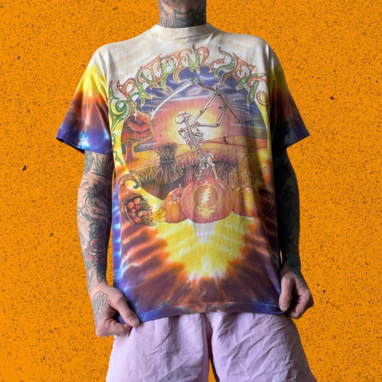 50th Anniversary All-Over Print Tie-Dye Grateful Dead Single Stitch T -  Vintage Band Shirts