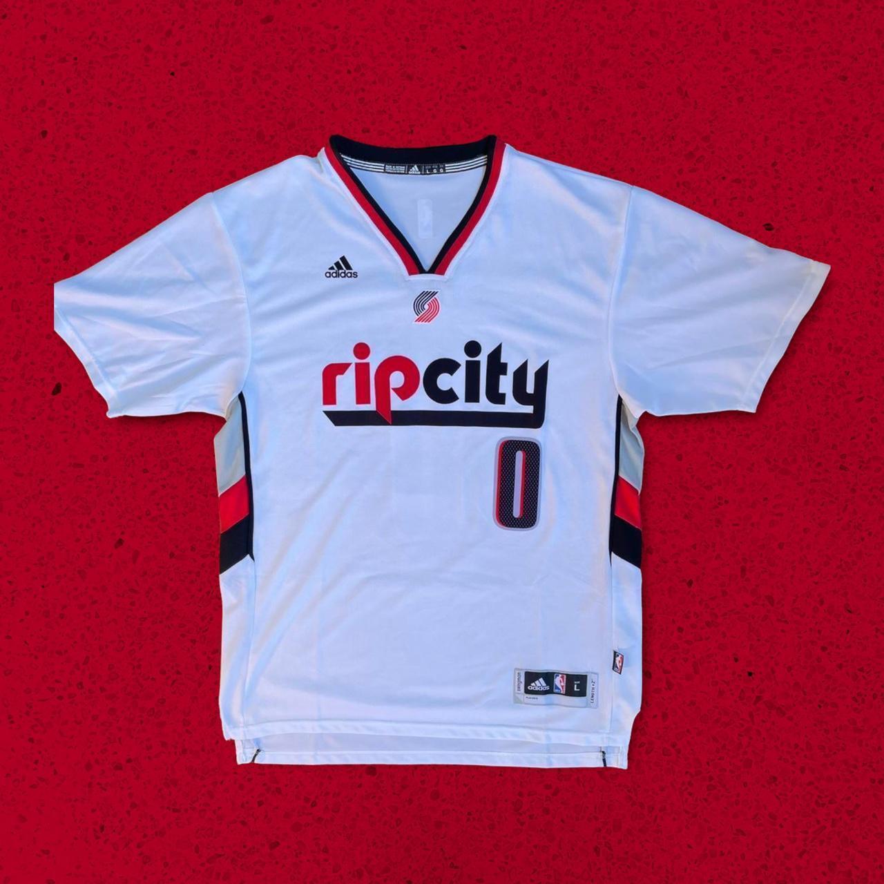 Damian lillard rip city sleeved jersey sale