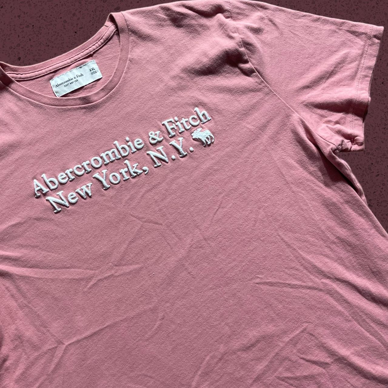 Abercrombie And Fitch T Shirt Dusty Rose Pink White - Depop