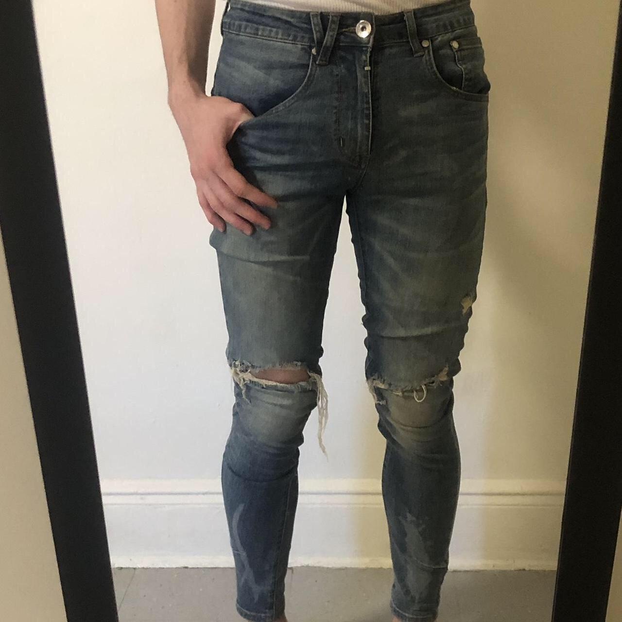 KOLLAR Skinny Fit selling Ripped Denim