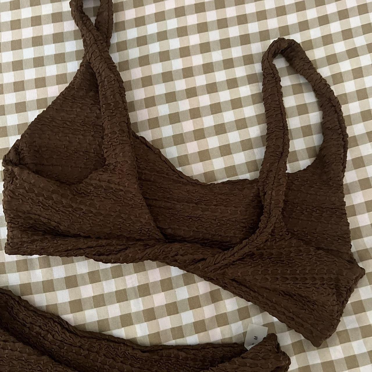 SHEIN Women's Brown Bikinisandtankinisets Depop