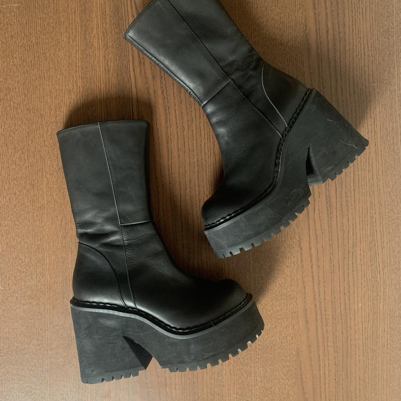 UNIF Women's Black Boots | Depop