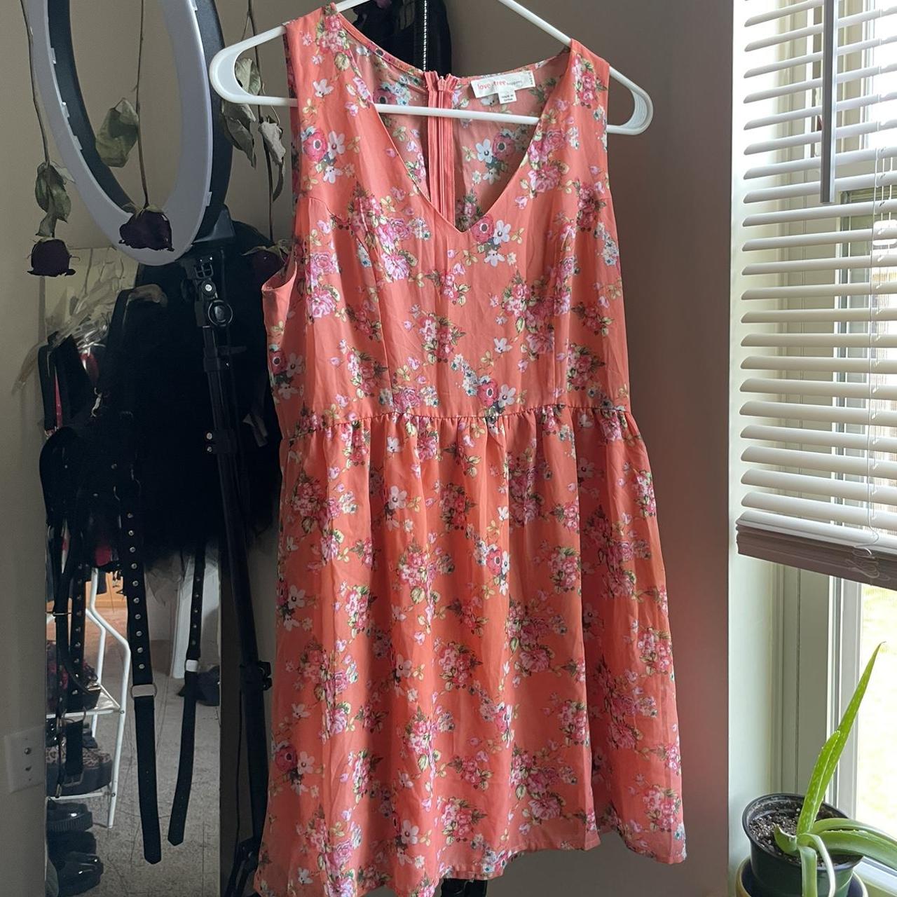 Women's Pink and Orange Dress Depop