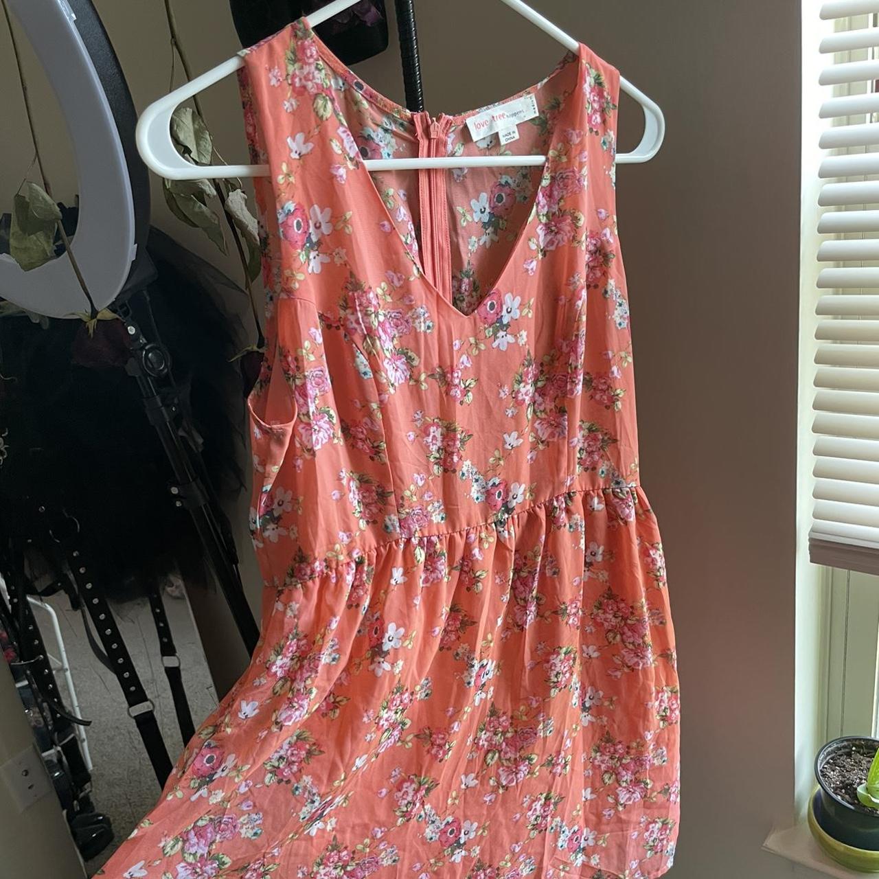 Women's Pink and Orange Dress Depop