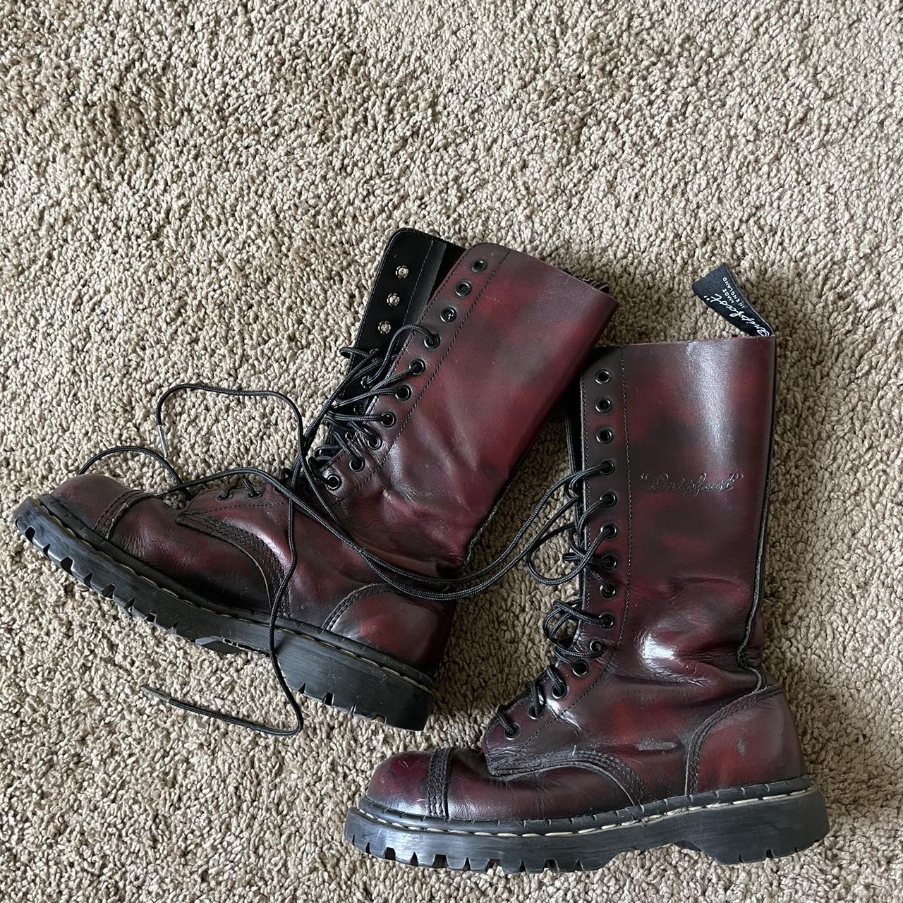 Rare #gripfast oxblood lace up boots, 14 eye, Depop