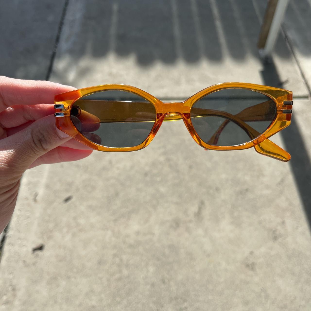 Orange Frame Sunglasses - Depop