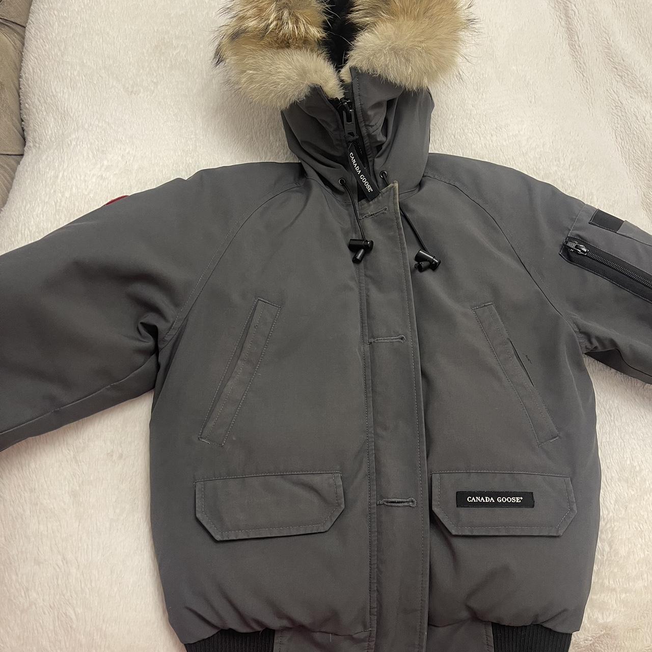 Grey Canada Goose coat with fur hood - Chilliwack... - Depop