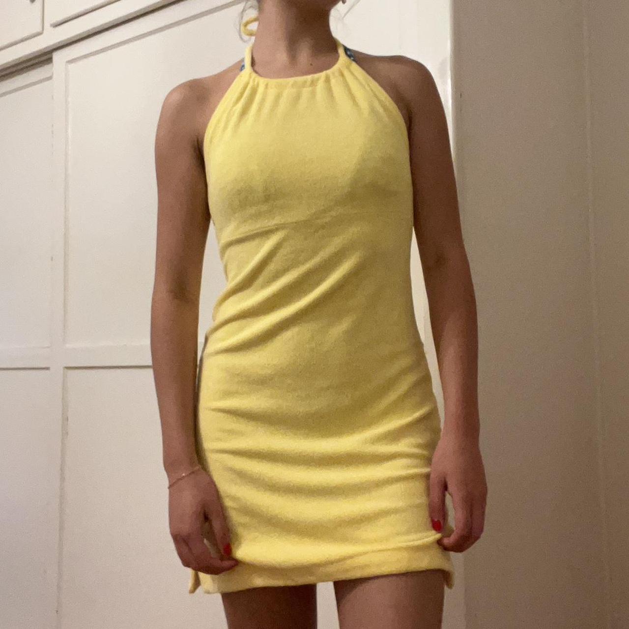 💛Yellow Terry Cloth Halter Dress💛 Perfect for a... Depop