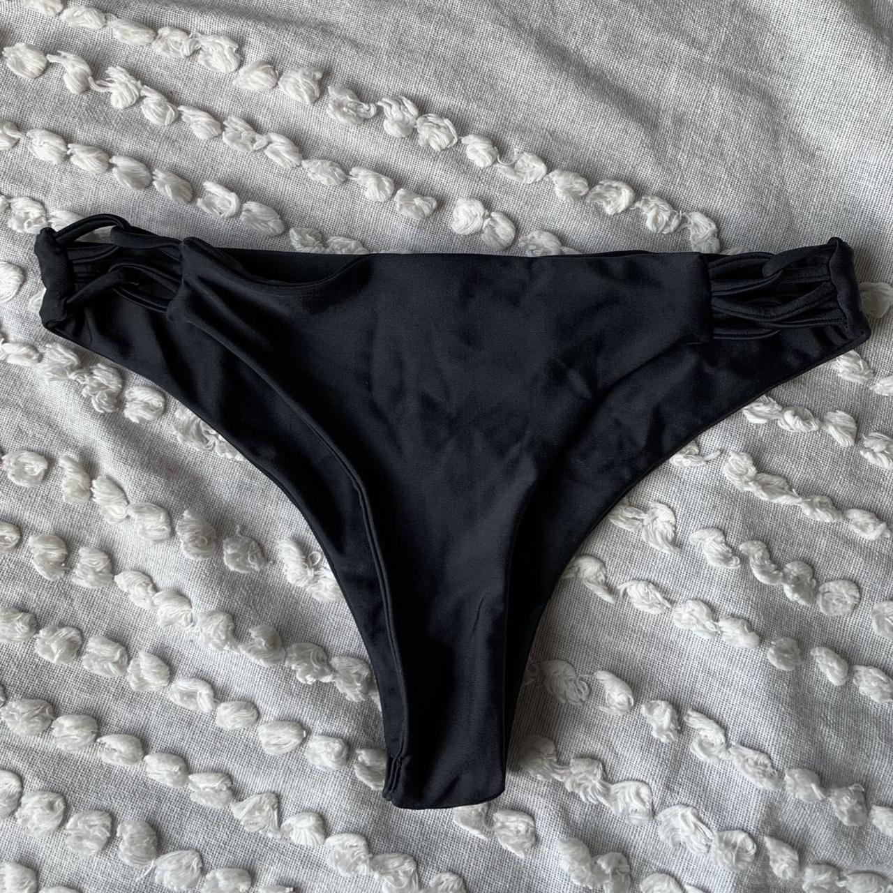 NEVER WORN black bikini bottoms cheeky Depop