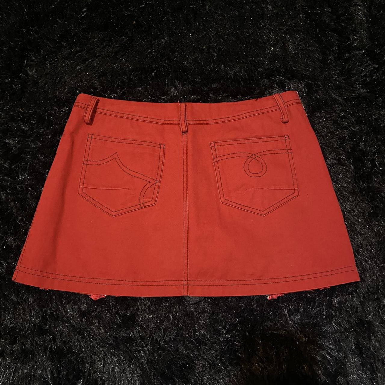 Multiple zipers red mini skirt ️ with build in under... - Depop