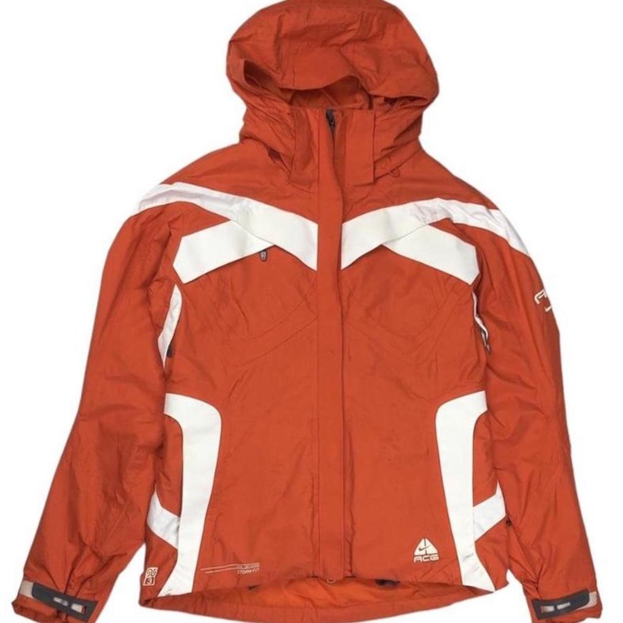 Nike Men's Orange and White Jacket Depop