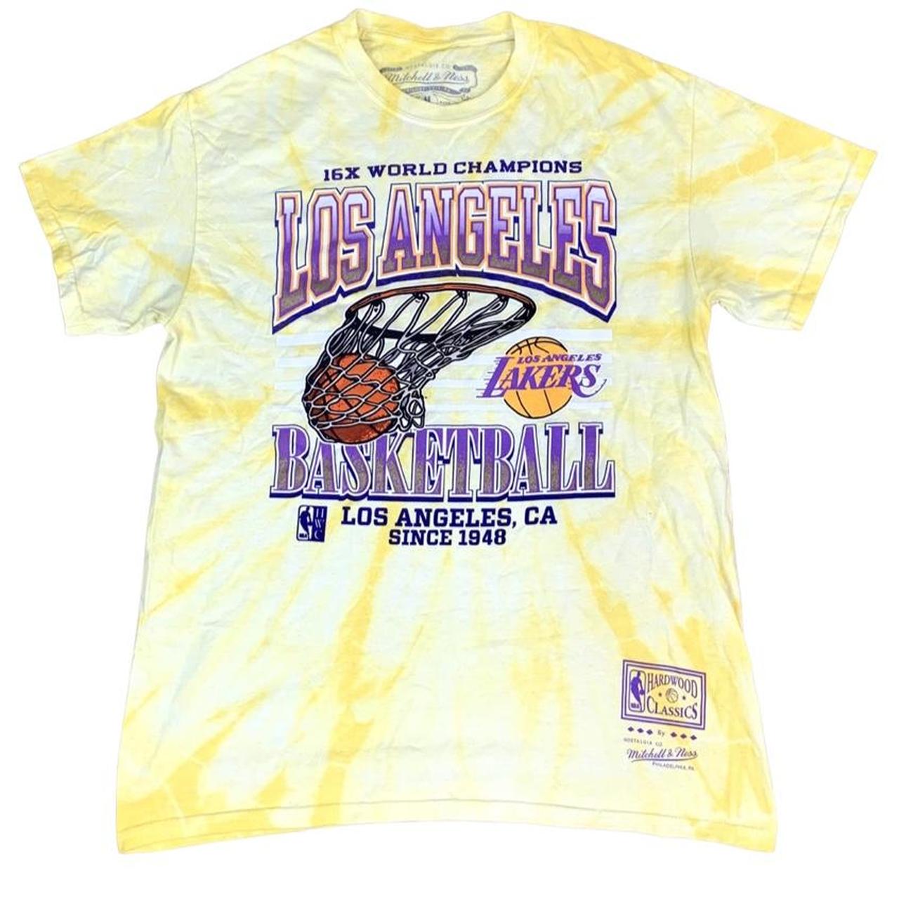 Los Angeles Lakers T-Shirt By Mitchell & Ness - Yellow - Mens