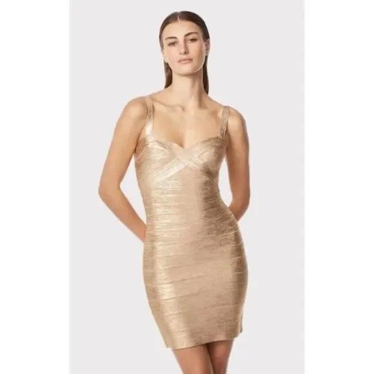 Herve leger 2024 gold dress