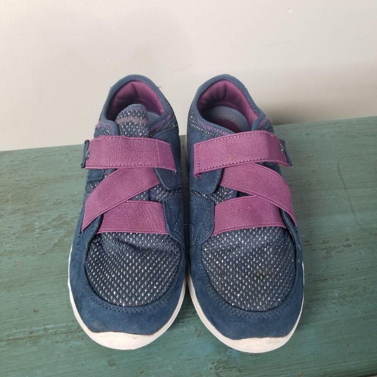 Blue and Purple 4.5 shoes sneakers latch and... - Depop