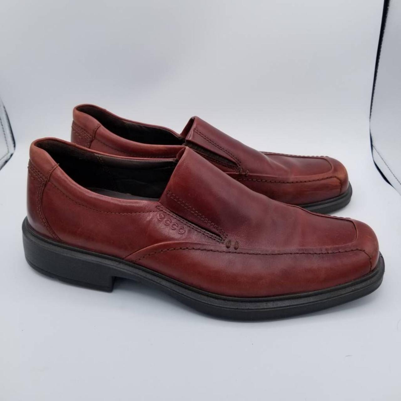 Ecco Mens Berlin Loafers Shoes Brown Leather SlipOn... Depop