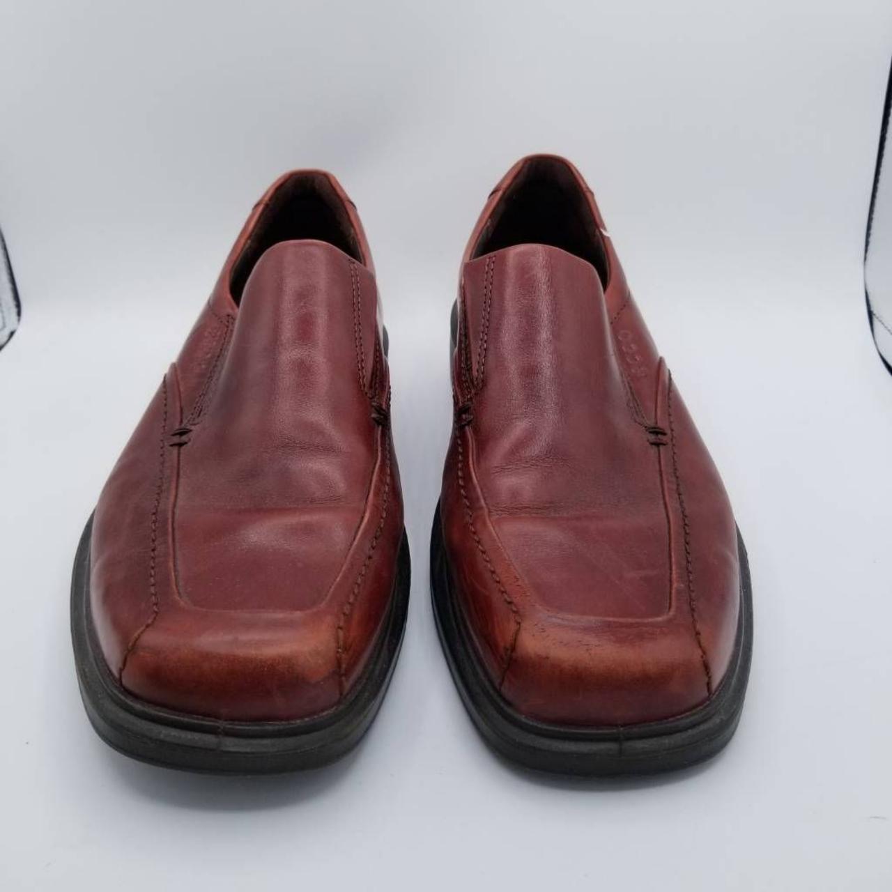 Ecco Mens Berlin Loafers Shoes Brown Leather SlipOn... Depop