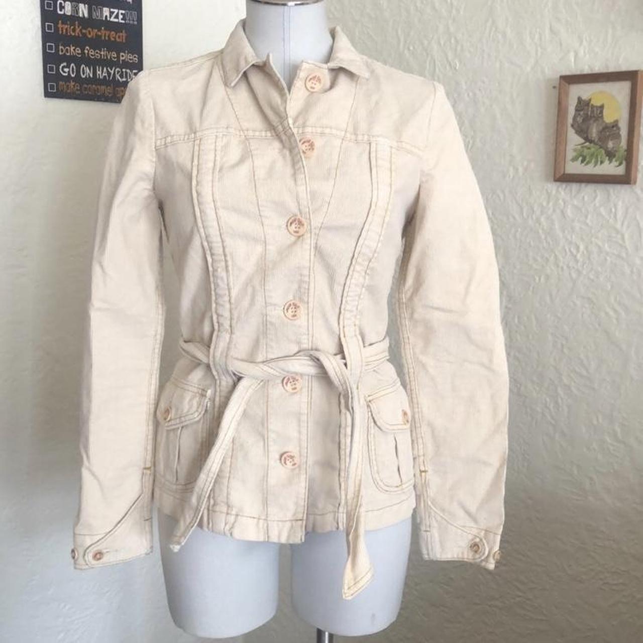 Blue Cult Cream Corduroy Jacket Super cute... - Depop