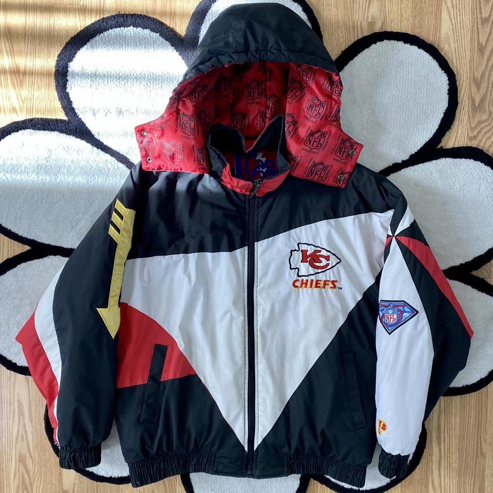 Vintage 90s PRO PLAYER Kansas City Chiefs Reversible Hooded Coat **BRAND  NEW**