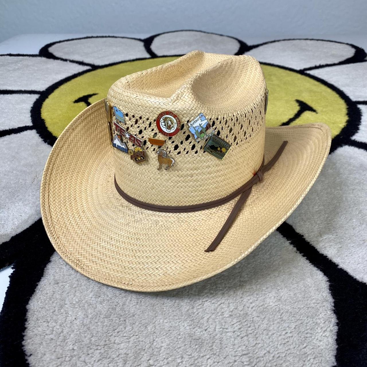 70s Stetson Cowboy Hat 6-3/4 size Originally from - Depop