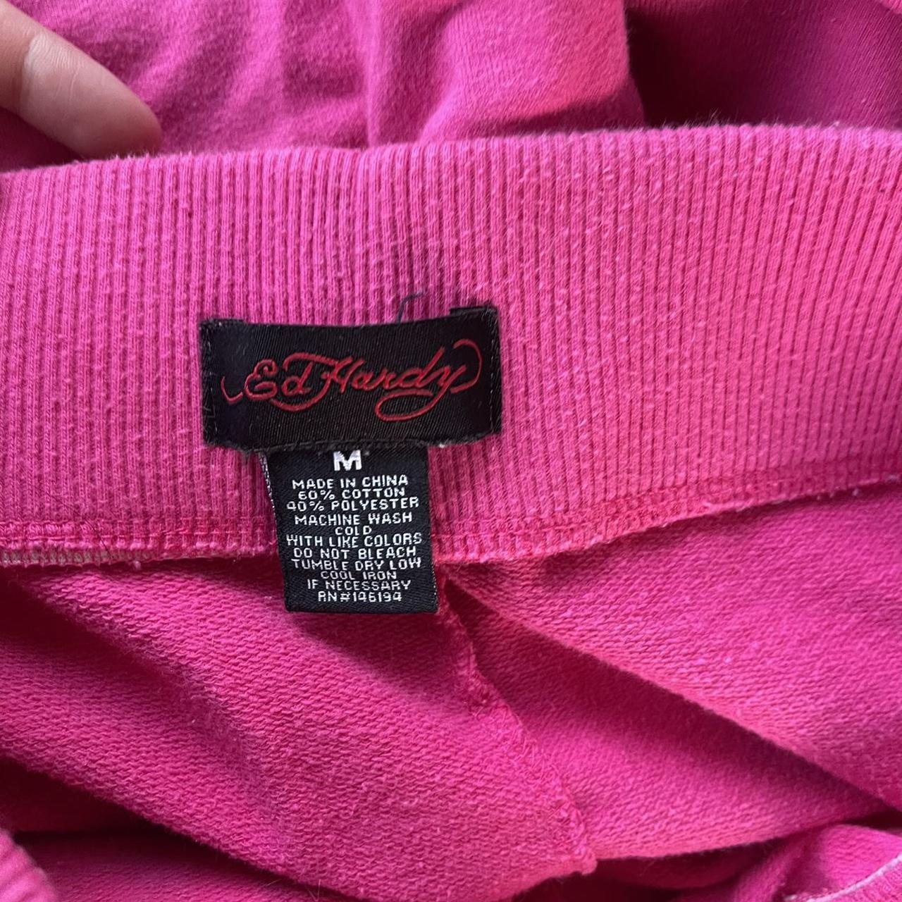 Pink Ed Hardy sweatpants - Depop