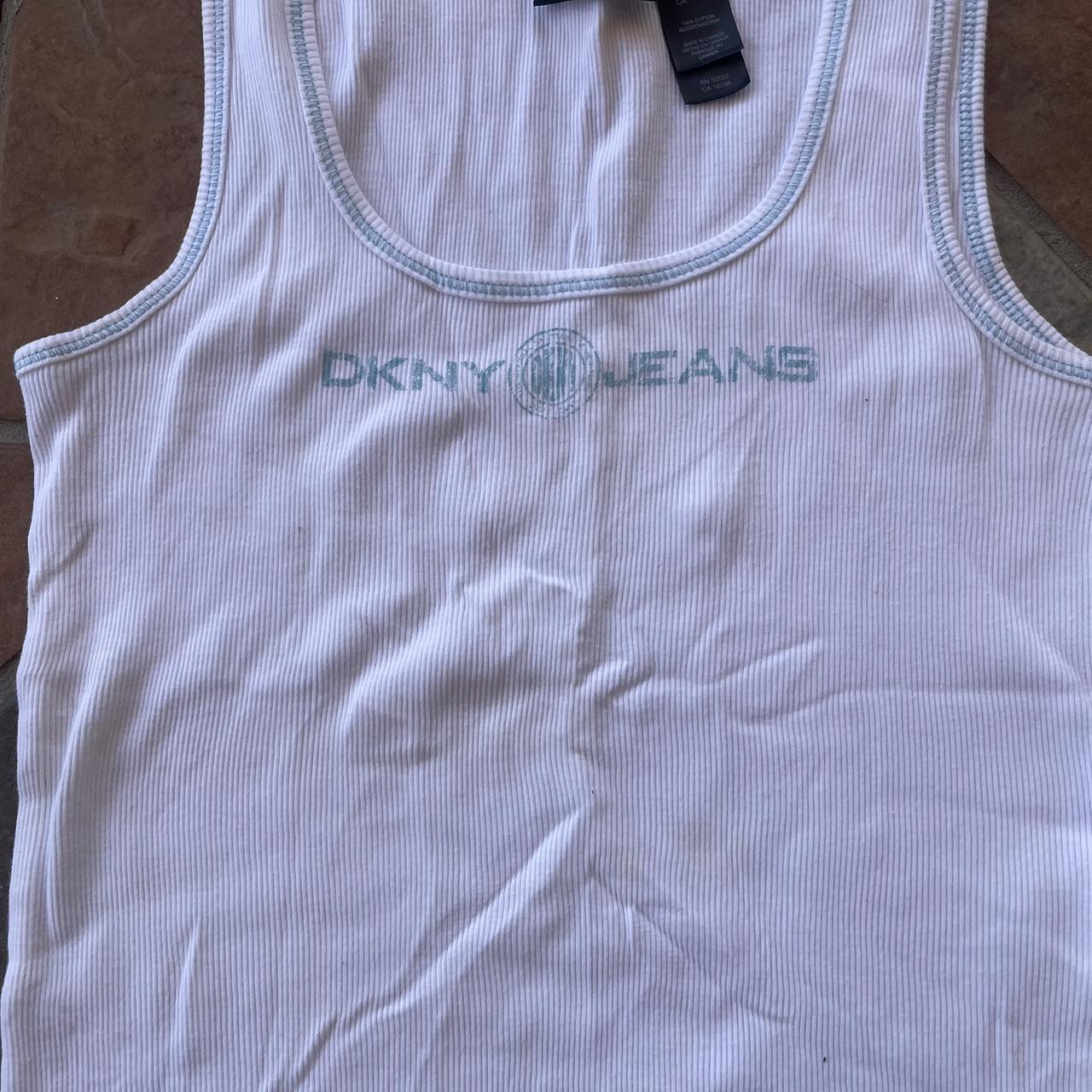 DKNY Women's White and Blue Vest (2)