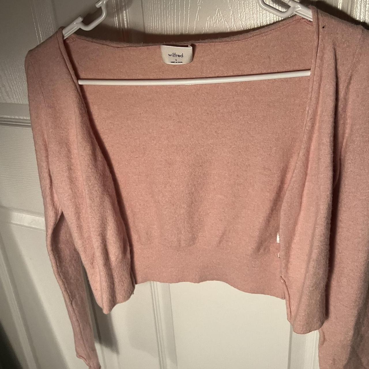 Aritzia Women's Pink Cardigan Depop