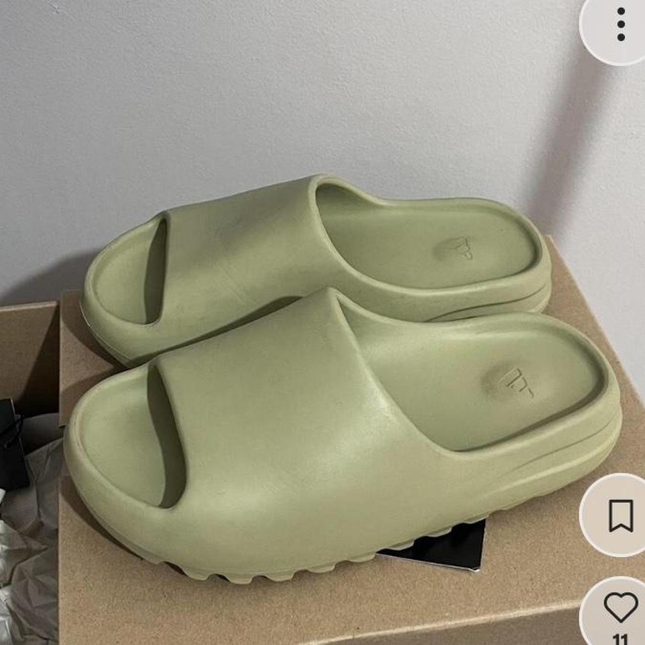 sage green yeezy slides