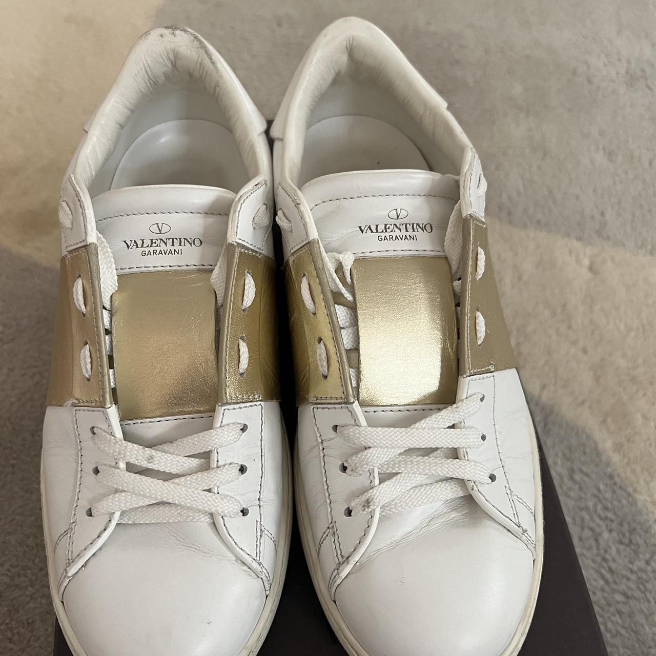 Valentino rockstud sneakers in white gold Depop