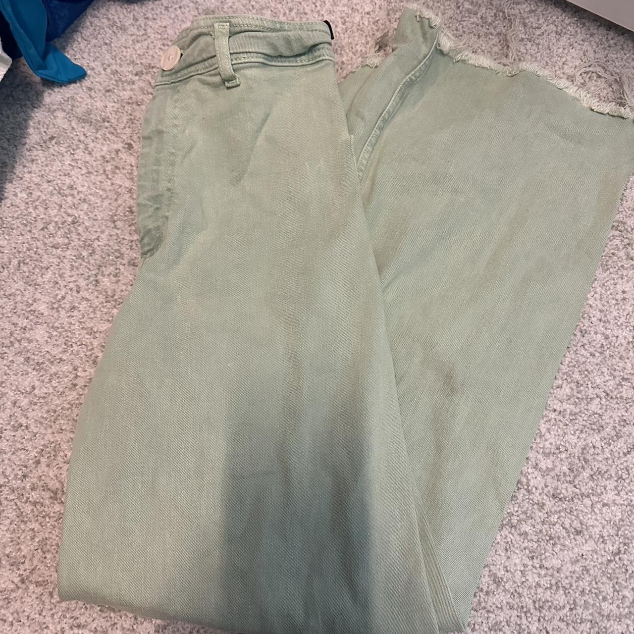 green zara marine straight jeans - Depop