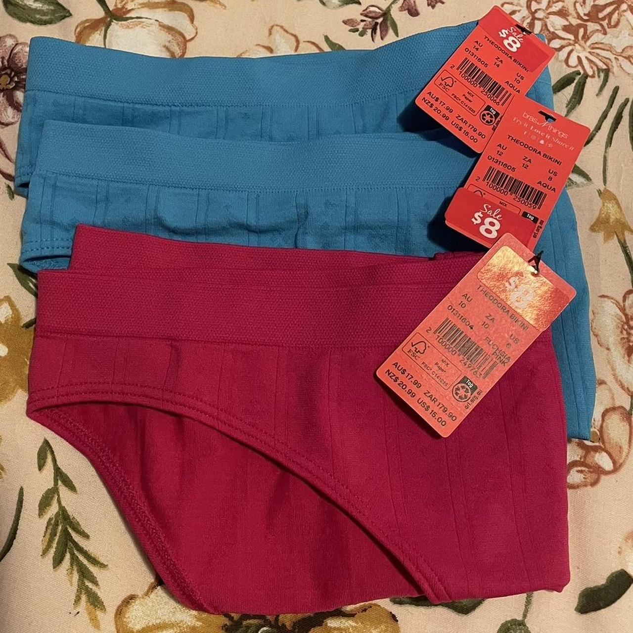 Bras n things cotton underwear x3 Blue - size 14 and - Depop