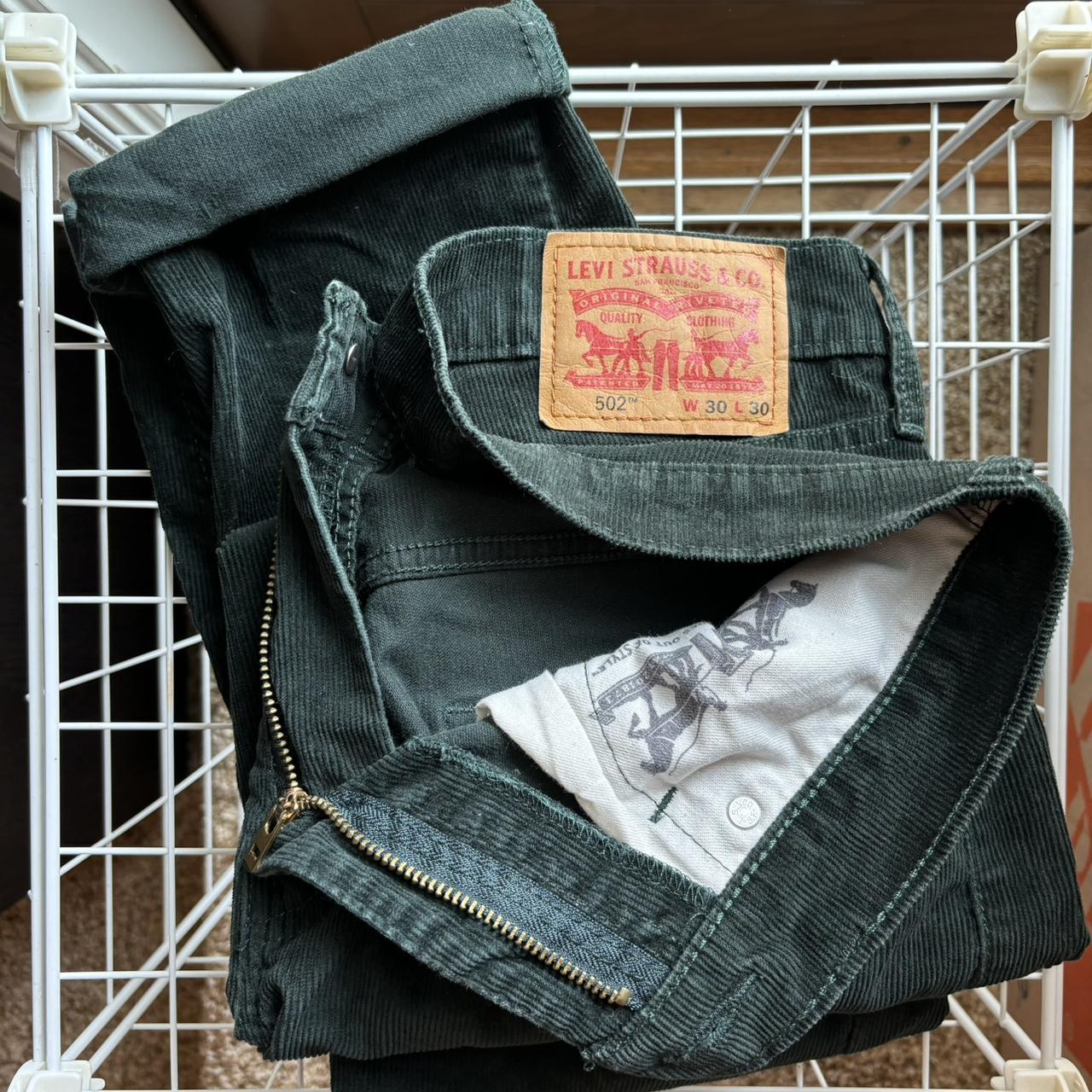 green / dark teal corduroy levi pants 🐸 - est size... - Depop