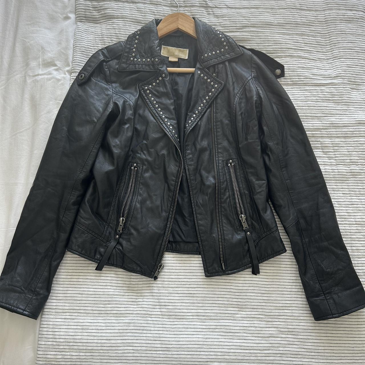 Vintage black leather jacket this genuine leather. Depop