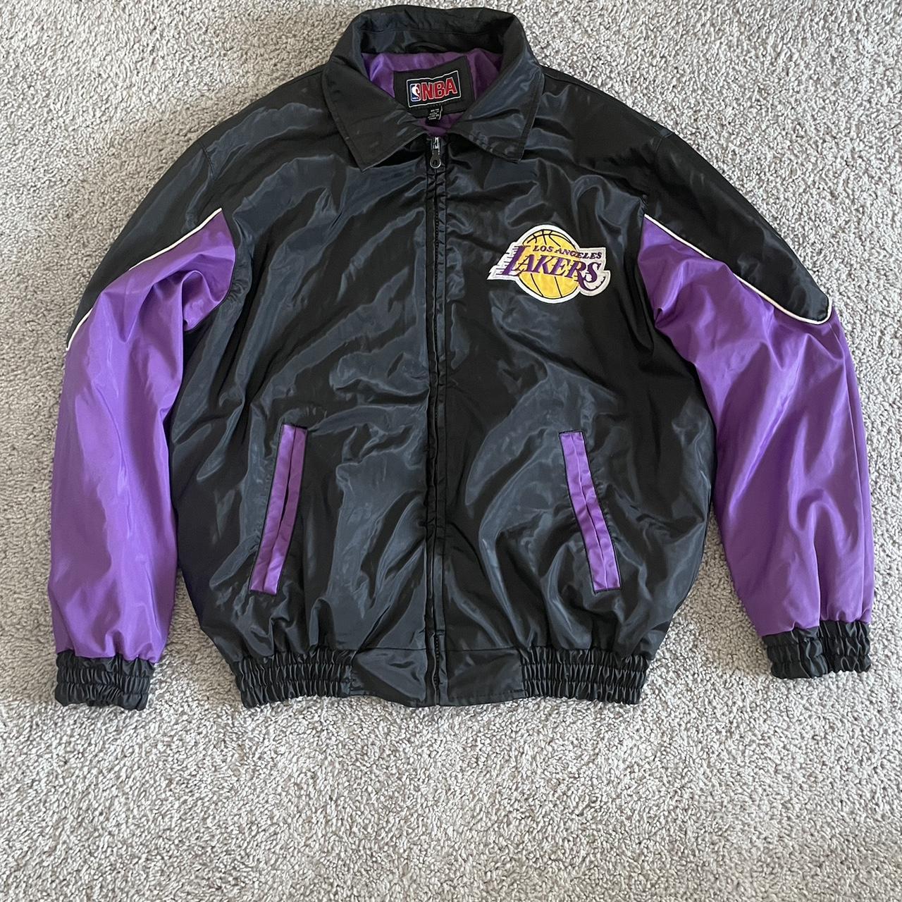 Champion lakers bomber jacket , it is displayed as - Depop