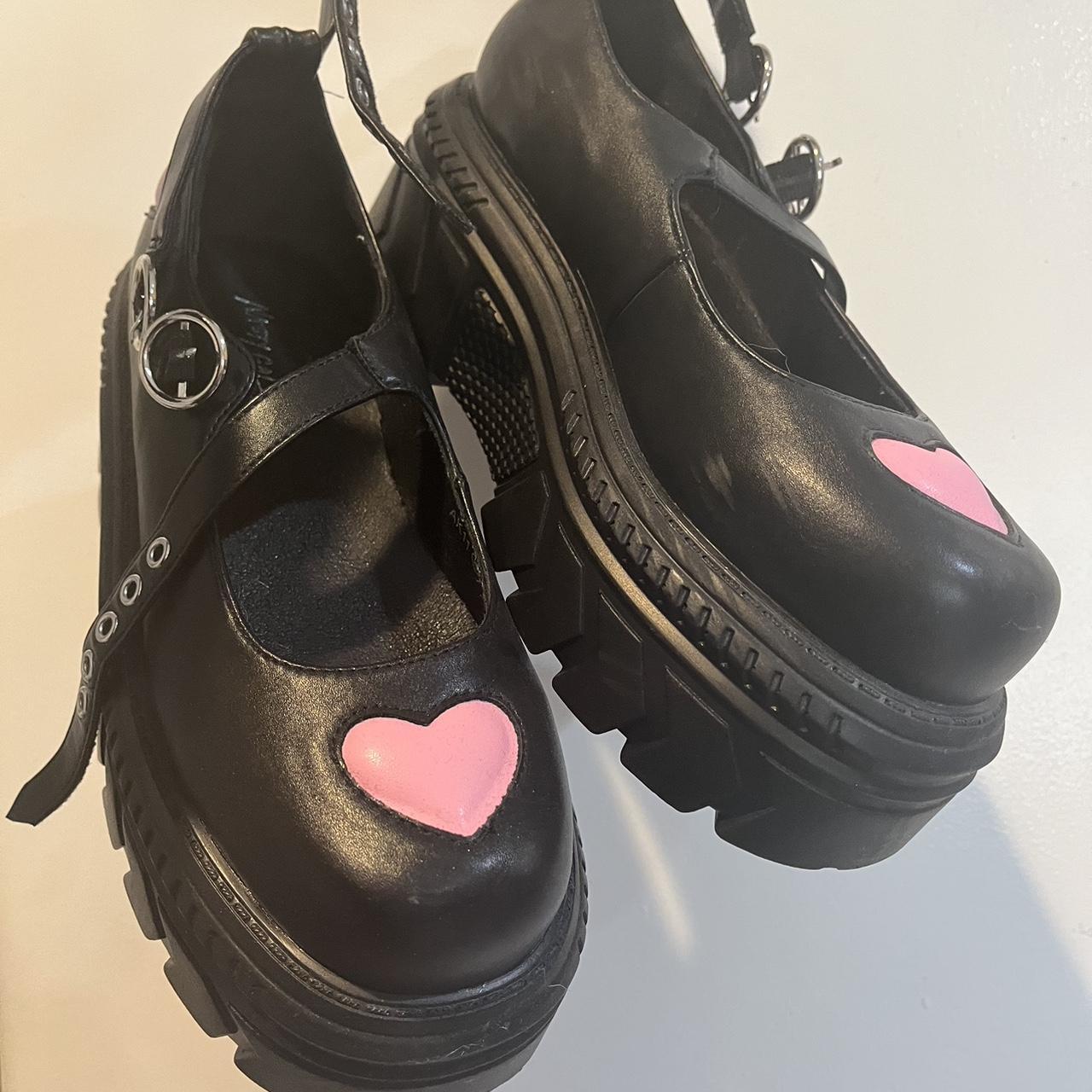 Nasty Gal heart platform shoes Lightly worn ️small... - Depop