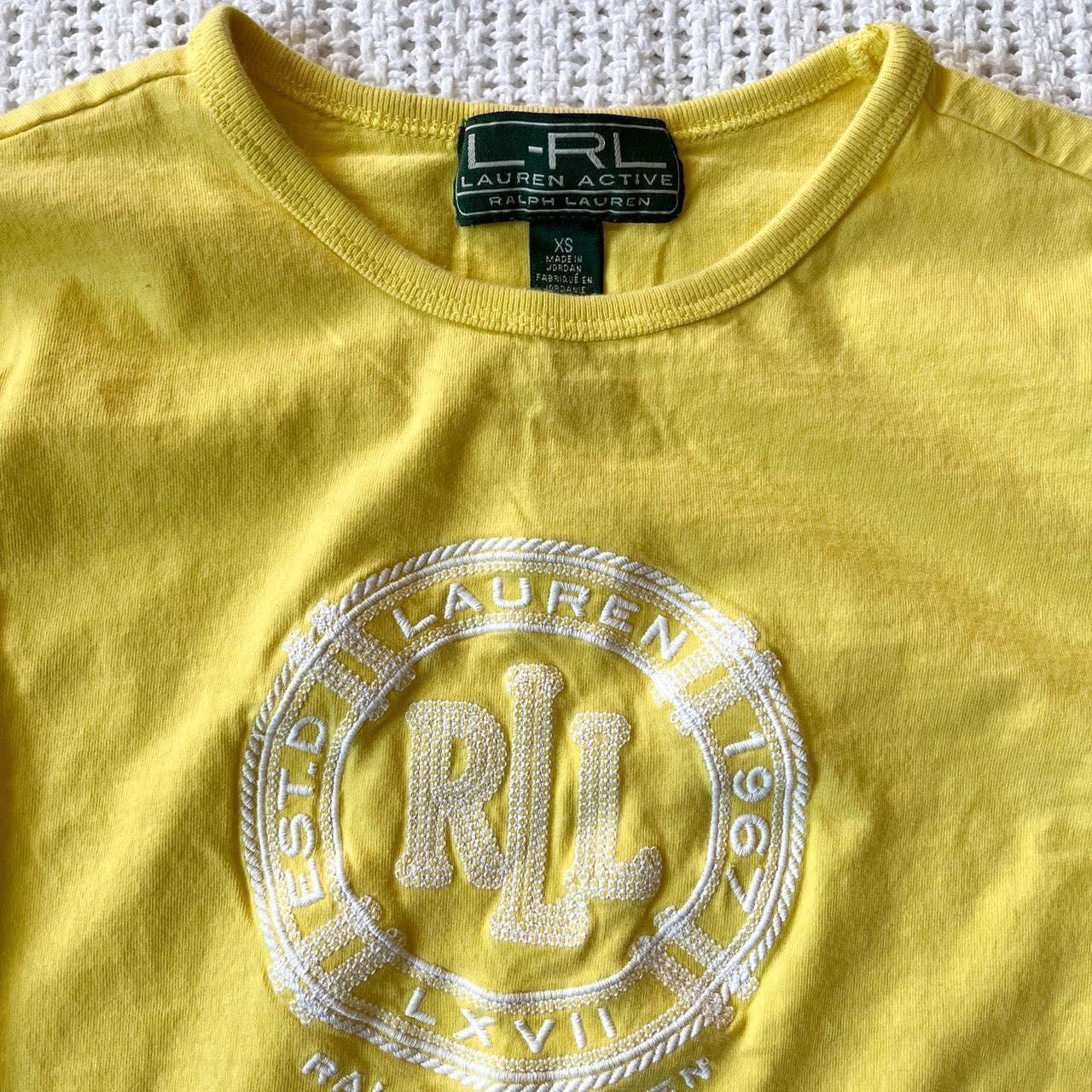 Ralph Lauren Women's Yellow T-shirt | Depop