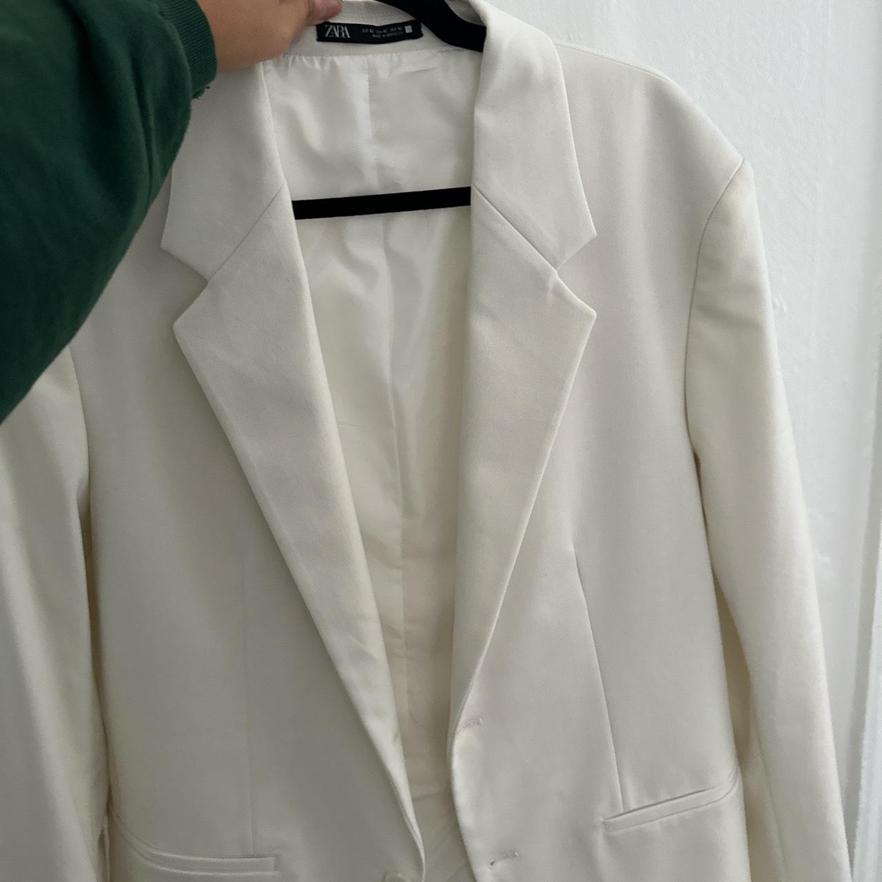 Zara Women's White and Cream Jacket (4)