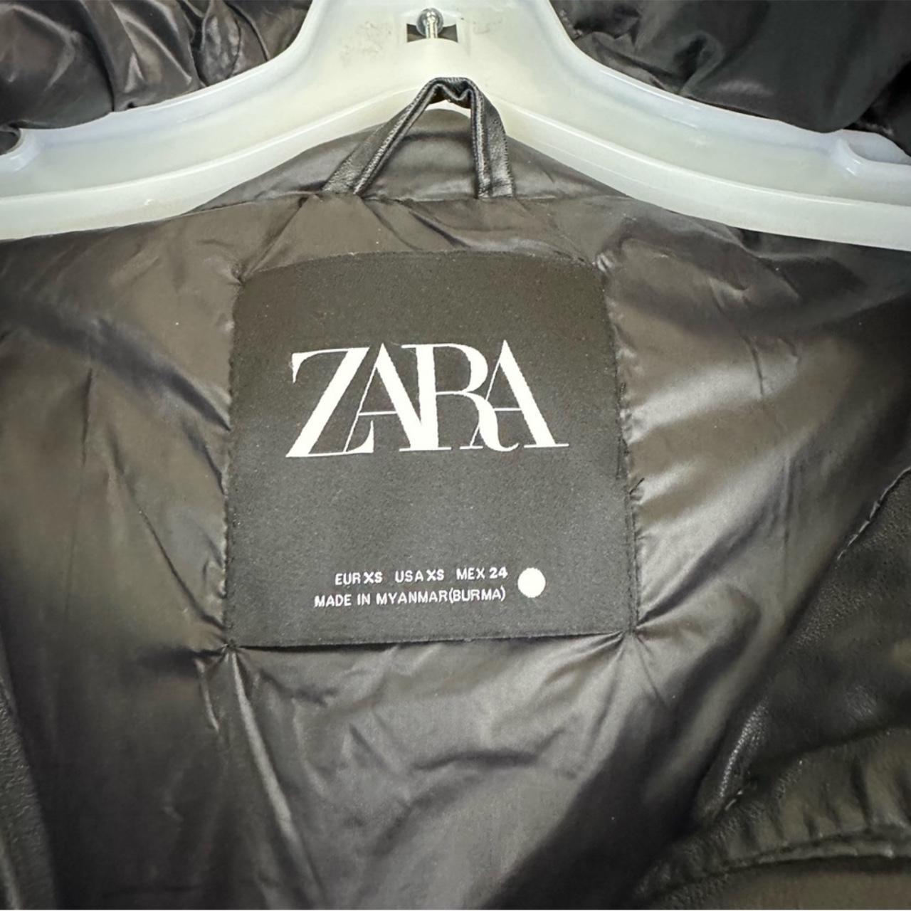 NWOT Zara Oversized Hooded Faux Leather Puffer | Depop