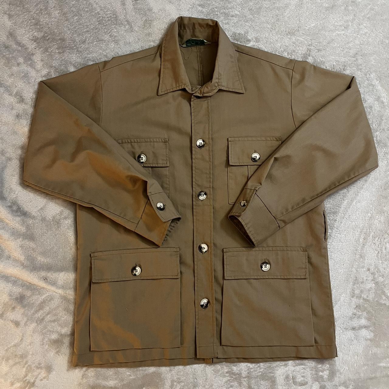 Vintage fisherman jacket, broken button on left... - Depop