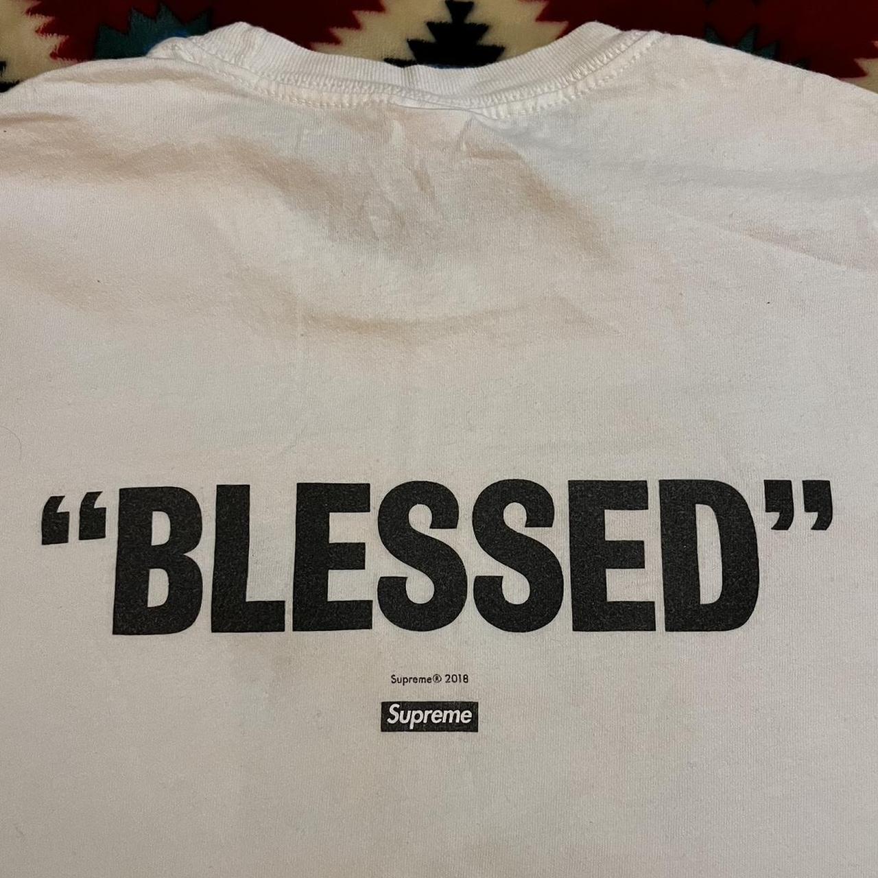 supreme “blessed” tee machine washed twice - Depop