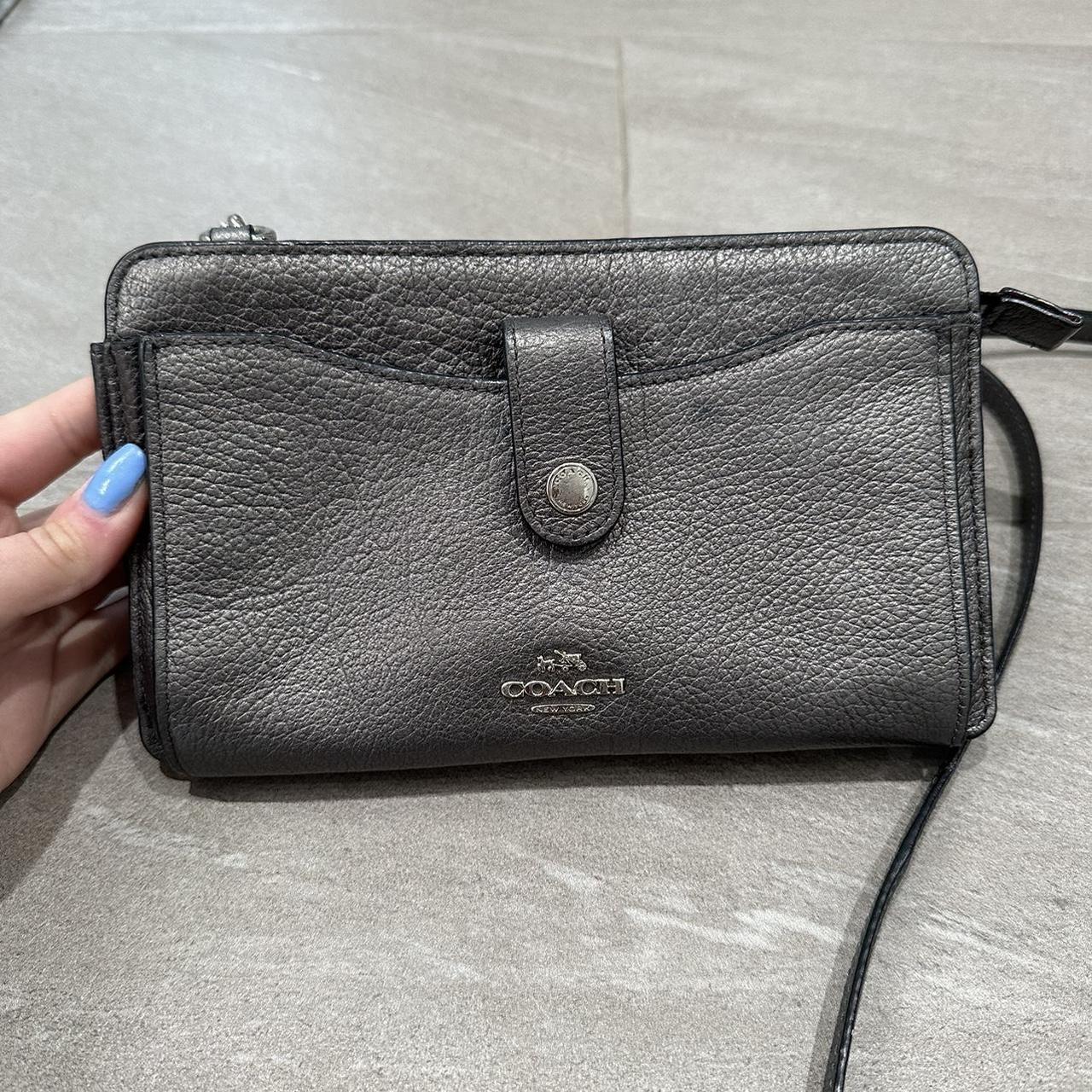 Top Gray gunmetal coach purse