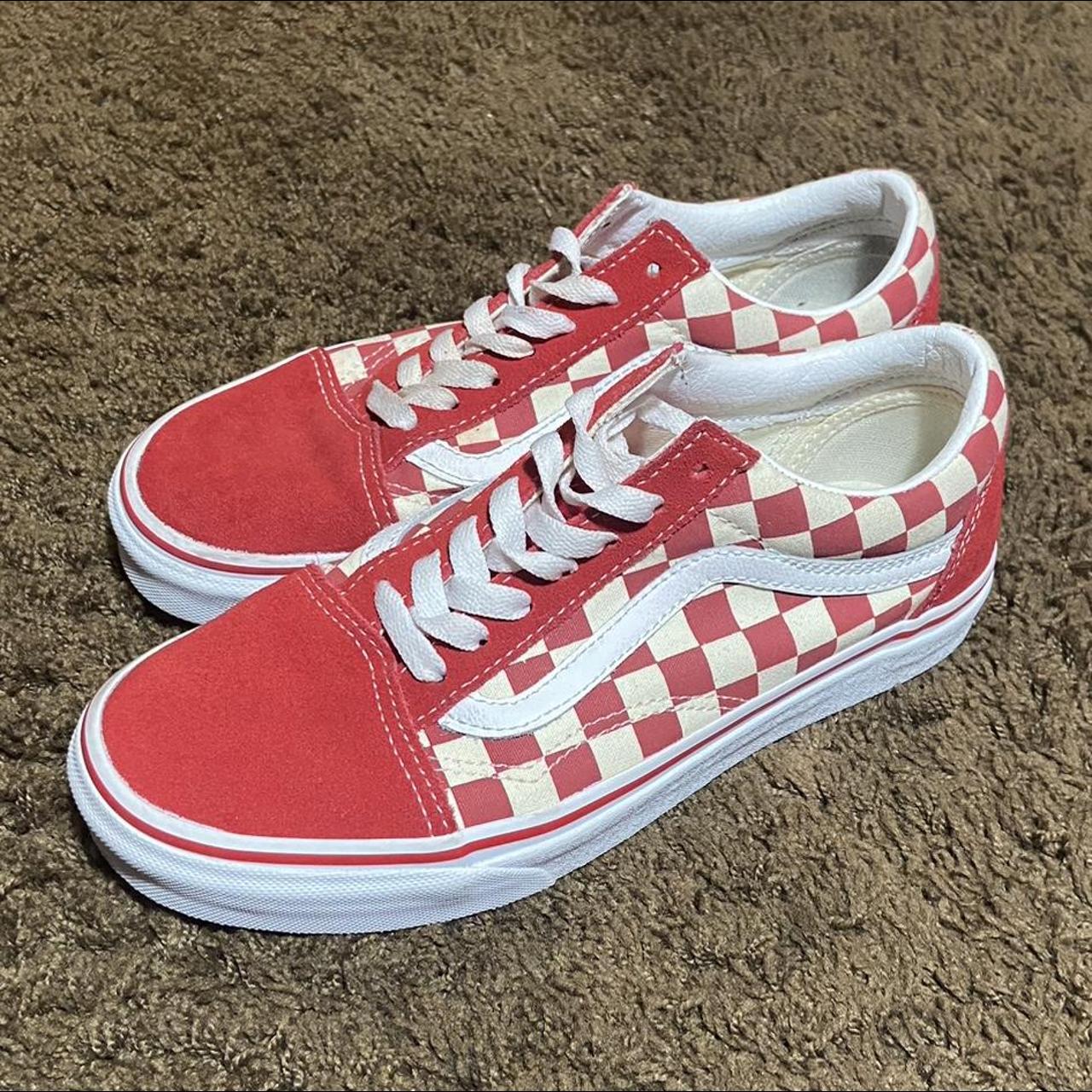 Mens vans red on sale checkerboard