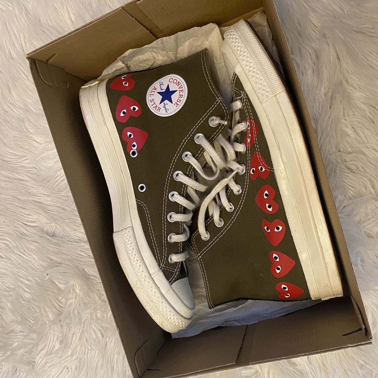 Converse comme des garcons khaki best sale