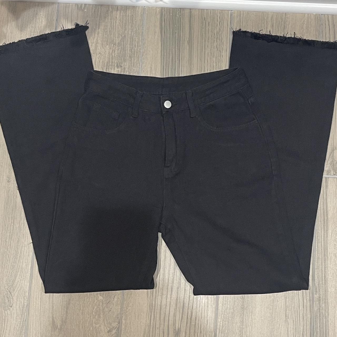 Check out these awesome high-rise black jeans with a... - Depop