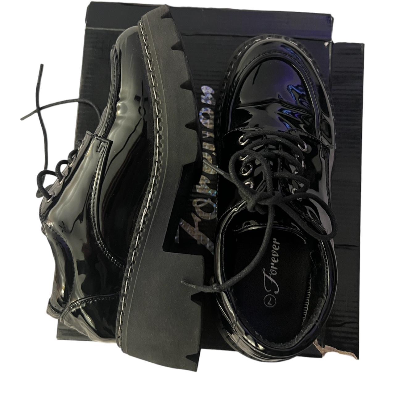 black baby doll platform shoes oxford y2k... Depop