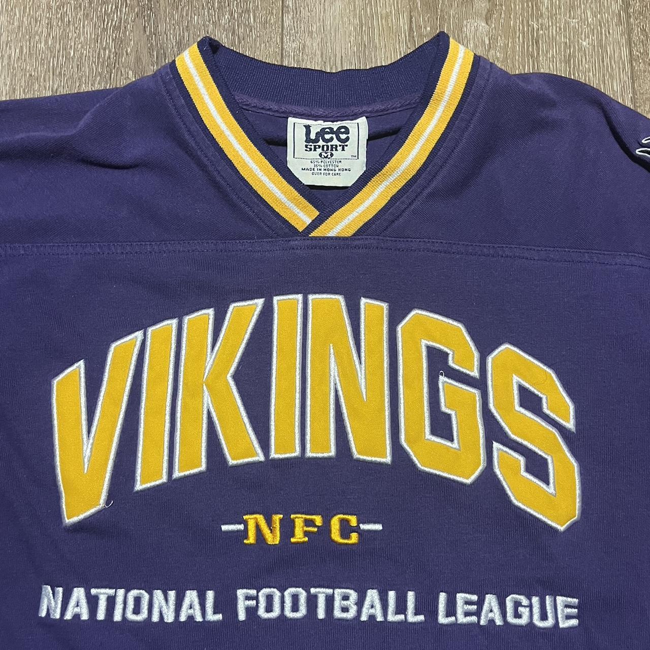 Vintage Minnesota Vikings Crew Neck Lee sport Size - Depop