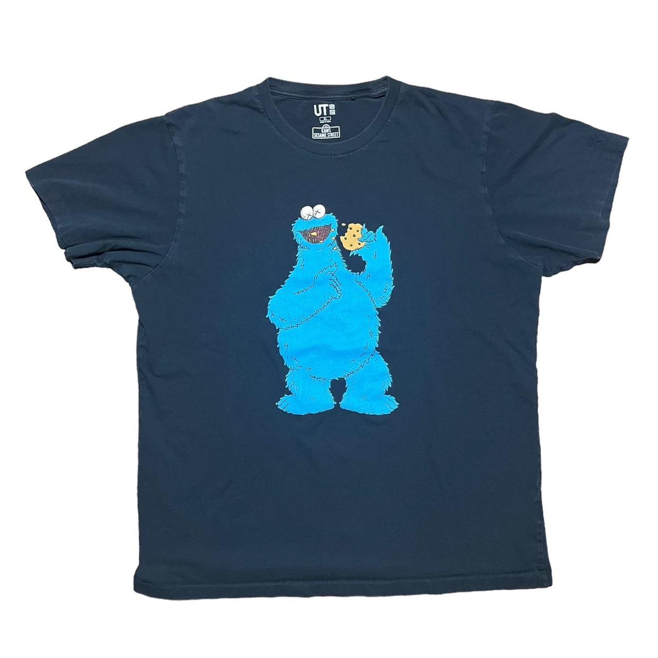 Kaws x Sesame Street Cookie Monster tshirt Size XL... - Depop