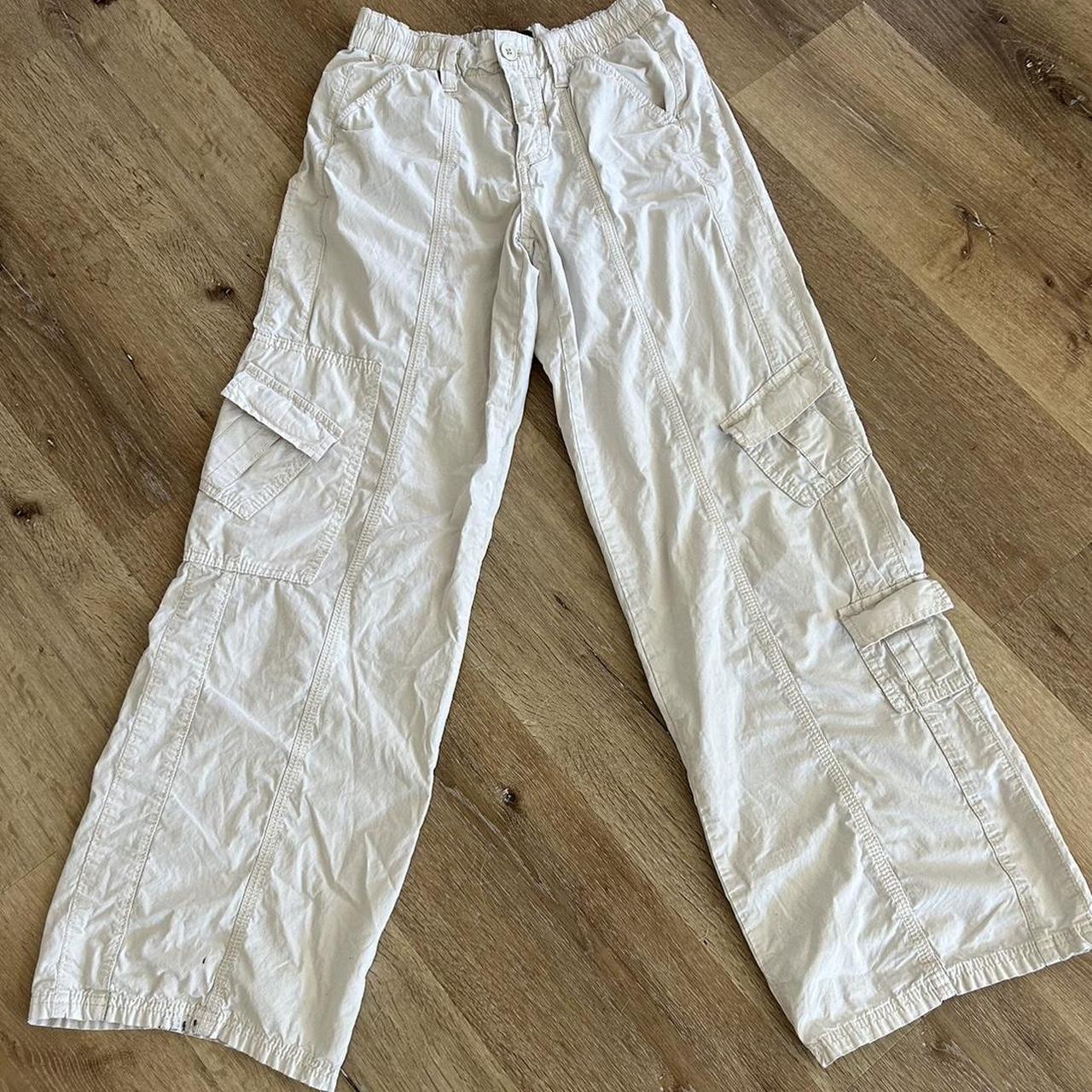 BDG y2k low waisted cargo pants in cream, out of... Depop